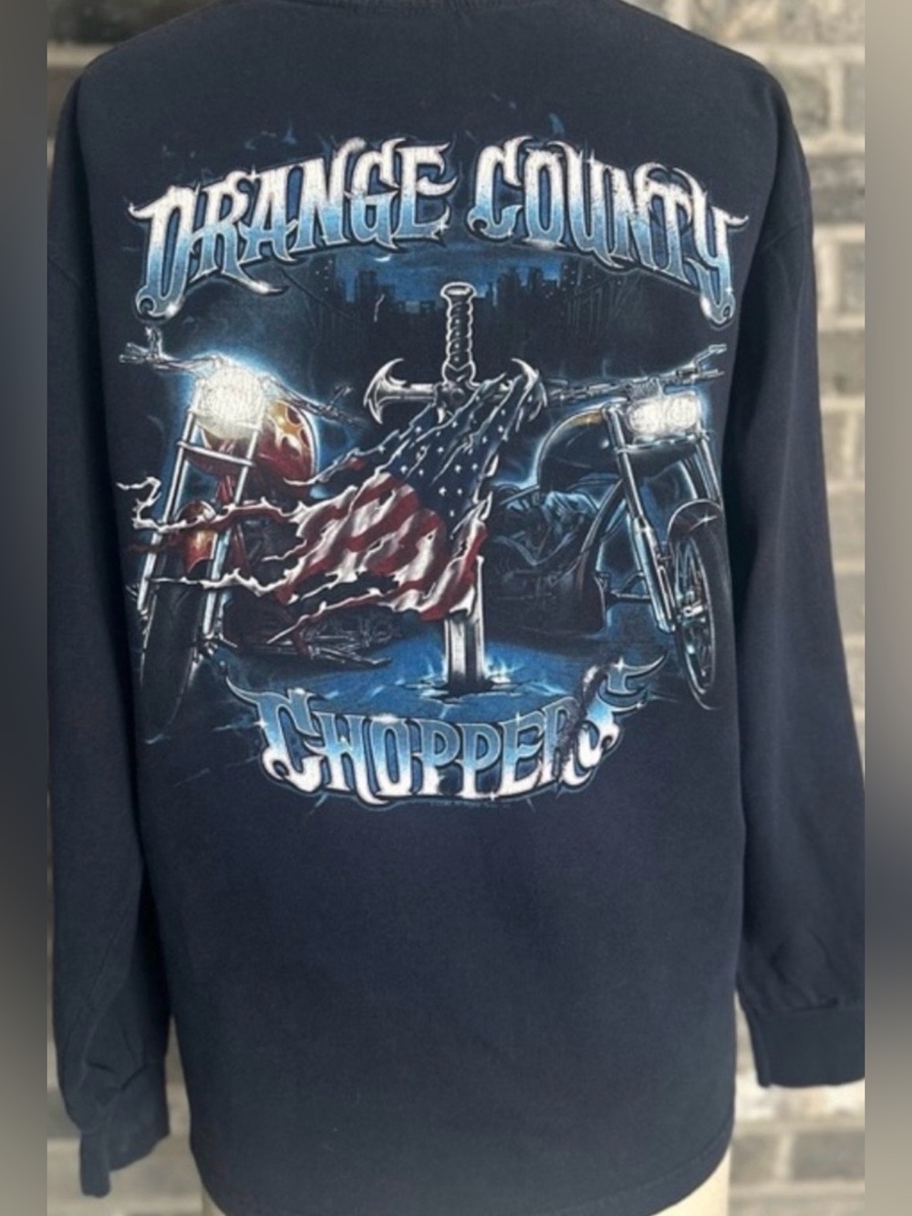 Y2K Orange County Choppers OCC Long Sleeve Motorcycle Graphic Tee